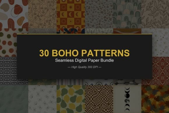 30 Boho Seamless Pattern Bundle: A Must-Have for Modern Designers