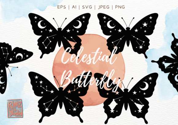 Celestial Butterfly Silhouette SVG: Elevating Creativity with Cosmic Aesthetics