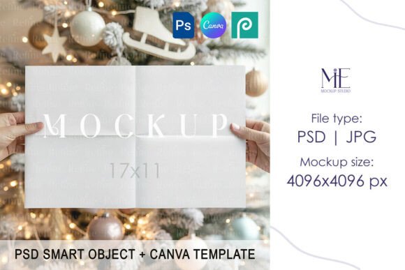 Christmas Newspaper Mockup Folded Magaz
