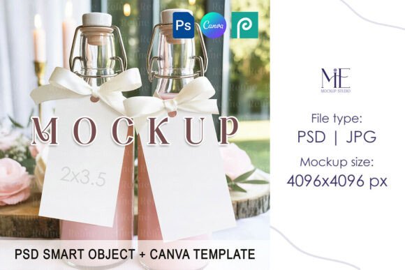 Customizing Bridal Shower Favors with a Bottle Tag Mockup