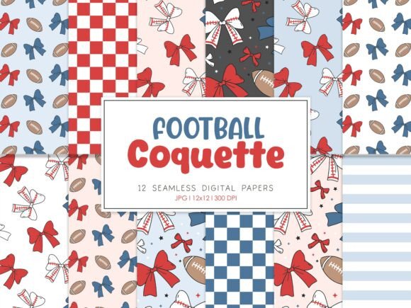 Digital Paper FOOTBALL COQUETTE: A Versatile Digital Design for Creative Projects