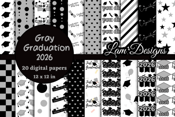 Gray 2026 Graduation Digital Papers for Modern Designers
