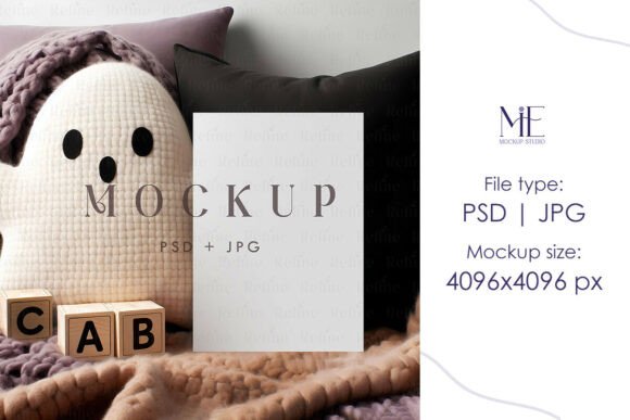 Halloween Invitation Card Mockup PSD