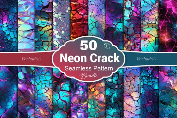 Neon Crack Texture Seamless Pattern: A Bold Design Element for Modern Creations