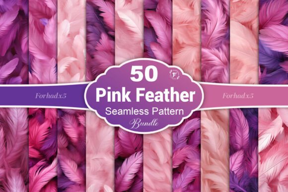 Pink Feathers Seamless Pattern Elegance