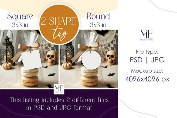 Sweets Favor Tag Mockup, Gift Tags Mocku
