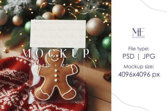 Tent Folded Gift Card Mockup Christmas
