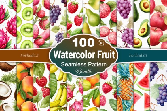 Watercolor Fruits Seamless Pattern for Creative Projects