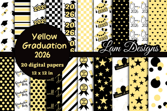 Yellow 2026 Graduation Digital Papers